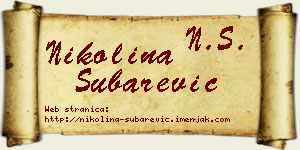 Nikolina Šubarević vizit kartica